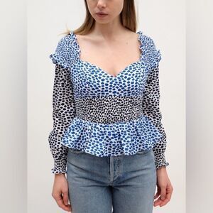 Foxiedox Tessie Blue Multi Spot Top
